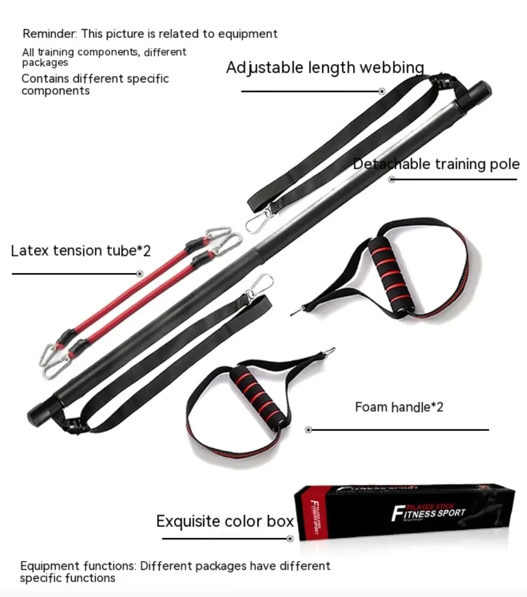 Kit de Barra de Pilates con Bandas de Resistencia